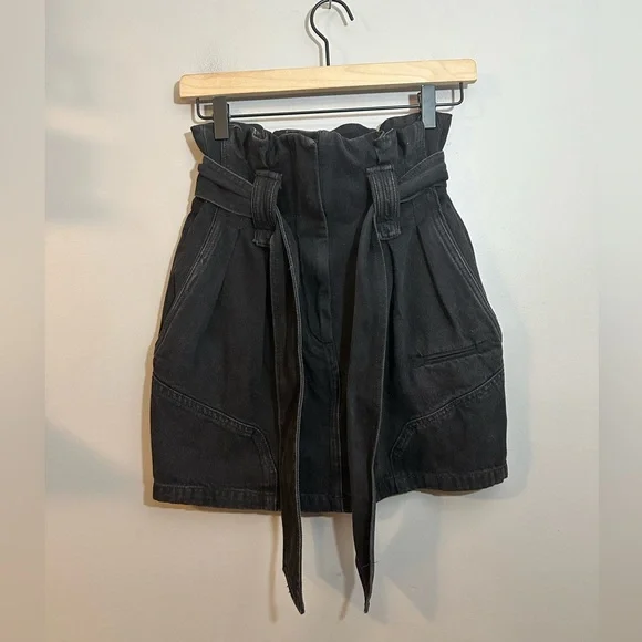 IRO Hovy Paperbag Mini Denim Skirt Sz 2 - Picture 4 of 11